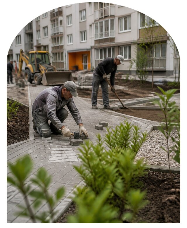 Благоустройство двора многоквартирного дома в Владимире